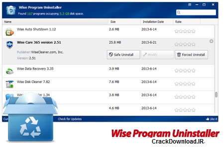 حذف کامل نرم افزارهای نصب شده Wise Program Uninstaller 1.59.78